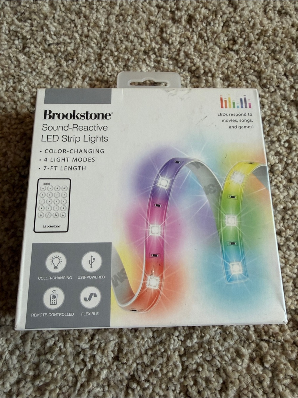 Brookstone LED Strip Lights - Multicolor (Rainbow)